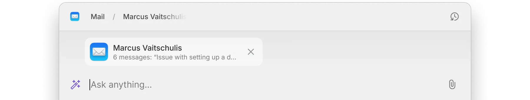 Email conversation from Mail app