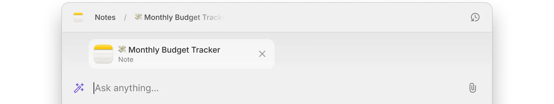 A note read from Notes app