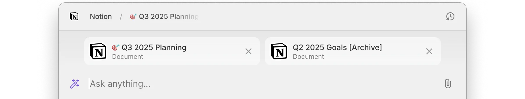 Documents read from Notion app