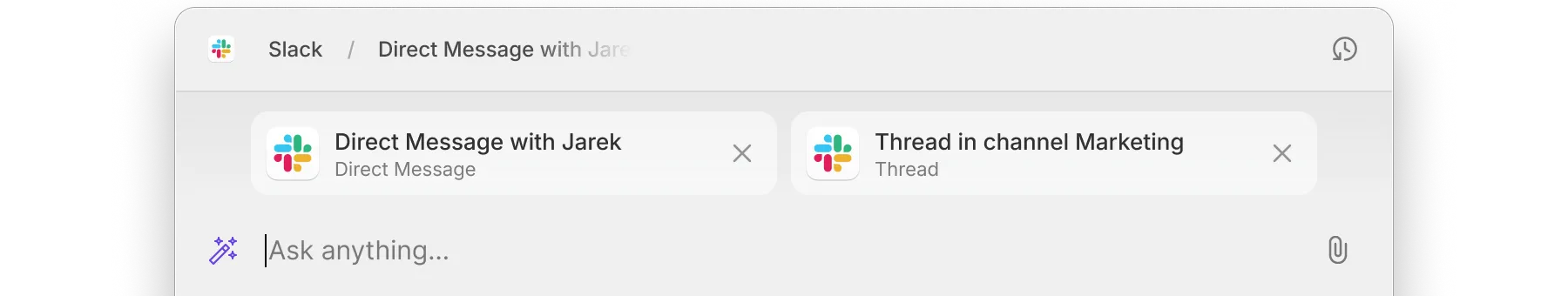 Direct Message and Thread read from Slack app
